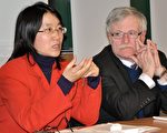 侯文卓女士在關于中國言論自由的研討會上發言。（大紀元資料）