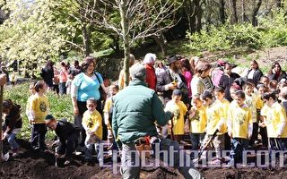 儿童植树纪念布碌崙植物园百周年