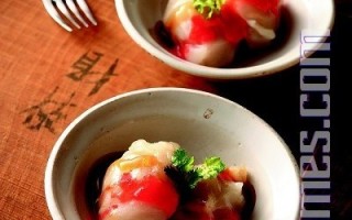 台湾小吃(2)：清蒸虾仁肉圆