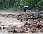 大陆辽宁省近日受到暴雨和洪水。    图片来源：Getty images