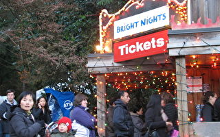 圣诞灯展照“亮”温哥华史丹利公园