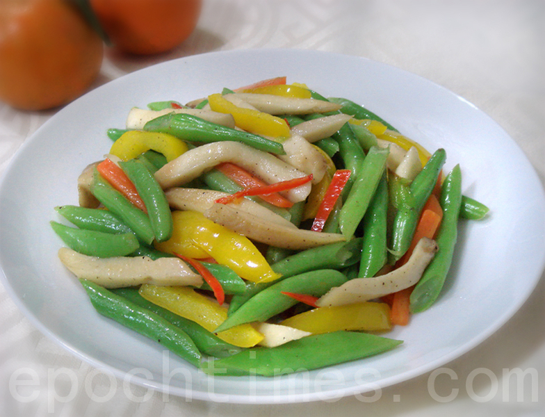 采秀私房菜 杏鲍菇炒四季豆 大纪元