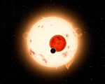 美国科学家发现绕行双恒星的行星Kepler-16b像是电影星际大战（Star Wars）天行者路克（Luke Skywalker）的家园“塔图因”（Tatooine）星球。（AFP PHOTO / NASA/JPL-CALTECH）