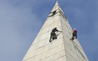 圖片新聞：大膽行動 華盛頓紀念碑修復奇景