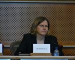 芬兰国际发展部长郝塔拉（Heidi Hautala）女士于9月28日参加在布鲁塞尔举行的国际会议。(摄影：李孜/大纪元)