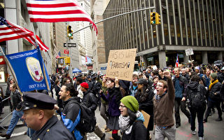 组图：纽约11月17日占领华尔街示威游行