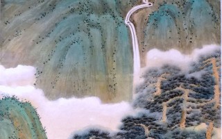中國傳統畫家章翠英作品-仙女山水圖（圖片來源：作者提供）