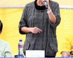 香港屯门区议员、民主党中常委陈树英在2010年12月12日法轮功团体因应国际人权日举办的“护人权 反迫害”集会上发言。（摄影：潘在殊 / 大纪元）