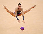 2012年8月9日，个人全能韵律体操，法国选手进行比赛。(Michael Regan/Getty Images)