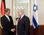 德国外长韦斯特韦勒（左）9日于耶路萨冷，会见以色列总理纳塔尼亚胡（右）。(摄影：Abir Saltan - Pool/Getty Images)