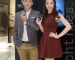吳嘉龍與汪圓圓出席某腕錶品牌的手機發佈會。（攝影：張旭顏/大紀元）