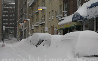 暴風雪後的波士頓中國城