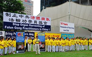 新加坡法輪功反迫害征簽、燭光悼念