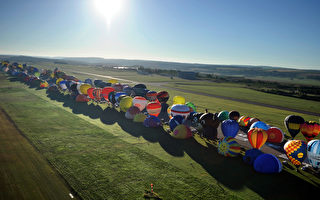 組圖：法國熱氣球大會 391顆排排坐