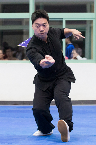 2013年新唐人第四屆「全世界華人武術大賽」亞太初賽男子拳術組選手韓俊傑。（陳柏州／大紀元）