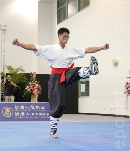 2013年新唐人第四屆「全世界華人武術大賽」亞太初賽男子拳術組選手賴皇橋。（羅正恆／大紀元）