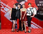 姚书轶、Ana R、Rosemary、刘丹（从左到右）等知名模特出席香港秋冬时装展预演。（宋祥龙／大纪元）