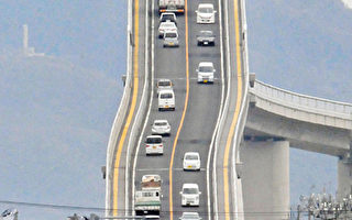 超陡峭 日本江岛大桥成新景点