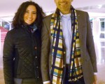 来自美国密尔沃基的律师阿科斯塔（Neifor B Acosta）和他的妻子古兹曼在阿姆斯特丹国立芭蕾歌剧院观赏了神韵演出。（林达/大纪元）