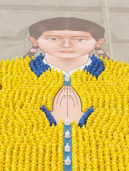 台灣法輪功學員4月26日在台北中正紀念堂舉行排字活動。(李丹尼/大紀元) 台灣法輪功學員4月26日在台北中正紀念堂舉行排字活動。(李丹尼/大紀元)