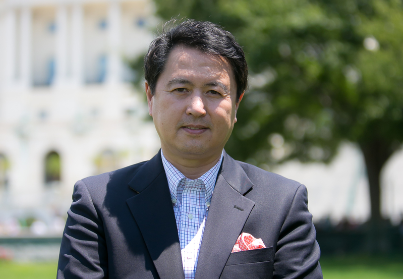 法輪功發言人張而平（李莎／大紀元）