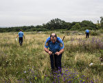 马航MH17坠毁乌克兰，机上298人全数罹难，外界呼吁就此事进行快速且透明的国际性调查。图为2014年7月18日，乌克兰警方在马航失事现场进行搜索。(Brendan Hoffman/Getty Images)