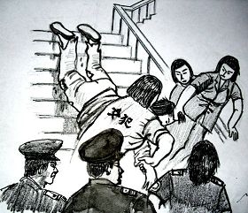 中共酷刑示意图:拖拽