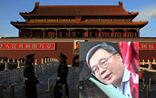 北京天安门城楼。作为数十年对中共效忠的回报，2009年10月1日，朱立创受邀登上中共建政纪念活动观礼台。（大纪元合成）