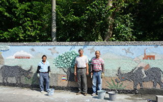 觀音新坡社區石頭壁 在地畫農村特色