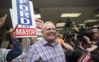 道格‧福特於上週六正式開始市長競選活動。（加通社）