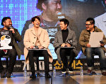 （左起）《技术者们》主要演员高昌锡、金宇彬、李玹雨跟导演金洪宣出席宣传活动，现场欢笑声不断。（采昌国际多媒体提供）
