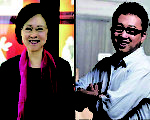 台湾作家琼瑶（左）和大陆编剧于正。（网络图片/大纪元合成）
