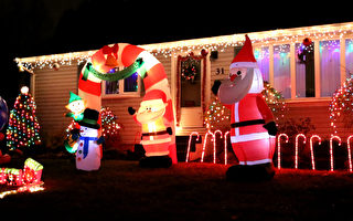 圣诞节灯饰大比拼 谁家庭院更绚丽？