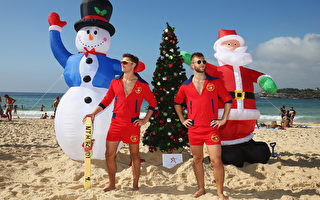 组图：澳洲邦迪海滩 盛夏的圣诞节