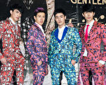 台湾新男子组合“Gentleman”绅士男孩成员MASHA（左起）、加乐、WISH、KENNY 4人组成，5日举办新专辑《不完美绅士》记者会。（陈柏州/大纪元）