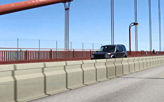 金门大桥新的水泥分隔桩。（大桥管理局提供）