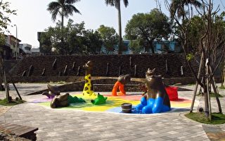 礁溪乡公所完成的公共艺术，设置主题“快乐泉源”。（礁溪乡公所提供）
