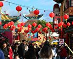 2014年2月2日，洛杉矶街头喜迎中国新年。（FREDERIC J. BROWN/AFP/Getty Images）