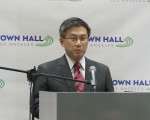 台裔加州财务长江俊辉宣布2018年参选加州州长，他的父母都来自台湾（张文刚/大纪元）