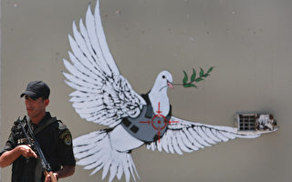 组图：中东战地残壁画作 平和中呼唤和平