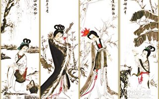 中国古代四大美人，左起为西施、王昭君、杨贵妃、貂蝉。傅正明／图片提供