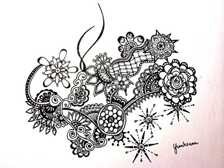 随意禅禅绕画free Zentangle 疗愈 大纪元