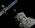 2014年11月10日，欧洲空间局的无人科学探测船罗塞塔观测彗星67P。（ESA via Getty Images）