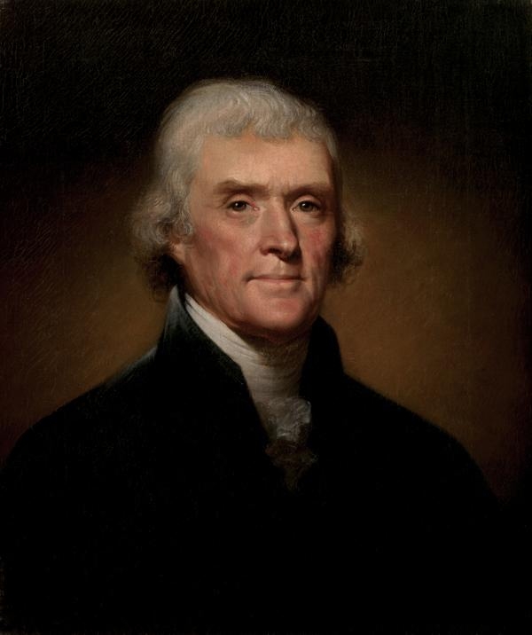 托馬斯.傑斐遜(Thomas Jefferson)畫像(維基百科公共領域)