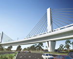 将建在温莎路（Windsor Rd）上的一座曲线桥，是该高架铁路最引人注目部分。(纽省政府提供)