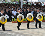 长崎市9日举行原爆70年追思仪式。（JIJI PRESS/AFP）