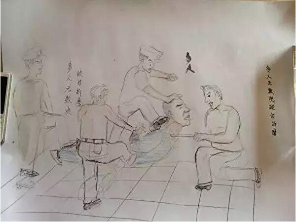 山西呂梁市中陽縣堯峪村村民劉仁旺遭受「刑訊逼供」被迫認罪,法院宣判後不服,二次上訴,在關押5年後終無罪釋放。他請人用漫畫再現了當時「刑訊逼供」。(網絡圖片)
山西呂梁市中陽縣堯峪村村民劉仁旺遭受「刑訊逼供」被迫認罪,法院宣判後不服,二次上訴,在關押5年後終無罪釋放。他請人用漫畫再現了當時「刑訊逼供」。(網絡圖片)