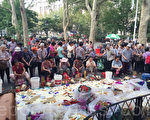 臺山僑民哥倫布公園「燒花衣」