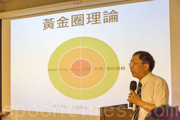 大纪元时报数位行销部协理刘祖保27日与企业主分享行销新视野与商业模式。(郑顺利/大纪元) 大纪元时报数位行销部协理刘祖保27日与企业主分享行销新视野与商业模式。(郑顺利/大纪元)
