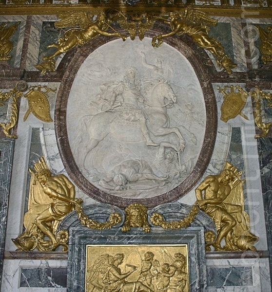 凡尔赛宫太阳王骑马雕像。（章乐／大纪元）